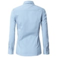 thumbnail image 3 of DOUBLJU Women's Long Sleeve Button Closure Tight Fitting Basic Down Dress Shirt With Plus Size, 3 of 4
