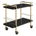 thumbnail image 1 of OSP Home Furnishings Alios Modern Serving Cart, Black Gloss Finish and Gold Frame, 1 of 2