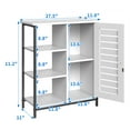 thumbnail image 6 of DWVO Free Standing Cabinet Wooden Display Bookcase with Door Storage Organizer 3 Shelves White, 6 of 6