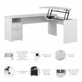 thumbnail image 3 of Cabot 60W 3 Position L Shaped Sit Stand Desk in White - Engineered Wood, 3 of 9