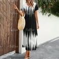 thumbnail image 5 of 2024 New Women‘s Dresses Striped Print Summer Elegant Midi Dresses Vacation Feamle Short Sleeve Dress Fashion Oversized Clothes, 5 of 7