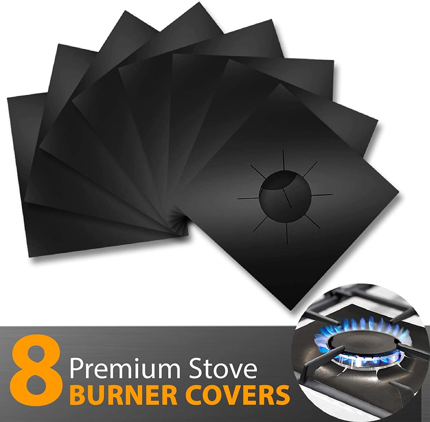 8 Pack Stove Burner Covers Gas Stove Protectors 0.2mm Double