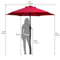 thumbnail image 6 of Abble 7.5ft Patio Umbrella with Crank Handle Outdoor Market Umbrella with 6 Sturdy Umbrella Ribs Waterproof for Garden Deck Backyard Pool, Red, 6 of 6