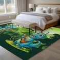 thumbnail image 4 of Funny Dinosaur Area Rugs 5'x8', Washable Small Throw Rugs for Classroom Bedroom, Playing Guitar Palm Tropical Green Silhouette Indoor Outdoor Rug Non-Slip Low Pile Carpet Runner Reversible Floor Mats, 4 of 8