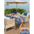 thumbnail image 4 of Outdoor Tablecloth with Umbrella Hole and Zipper, Independence Day Rectangle Table Cloth 60x120 Inch Waterproof Tablecloth, Farmhouse American Flag Butterflies Burlap Picnic Table Cover for Patio, 4 of 7
