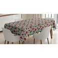 thumbnail image 1 of Rose Tablecloth, Romantic Roses in Full Blossom on Monochrome Chevron Zig Zag Stripes, Rectangular Table Cover for Dining Room Kitchen, 52 X 70 Inches, Vermilion Jade Green Black, by Ambesonne, 1 of 3