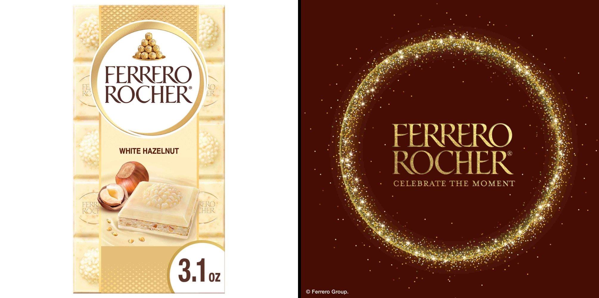 Ferrero Rocher White Hazelnut Chocolate Bar & Ghirardelli Dark Chocolate Mint Squares