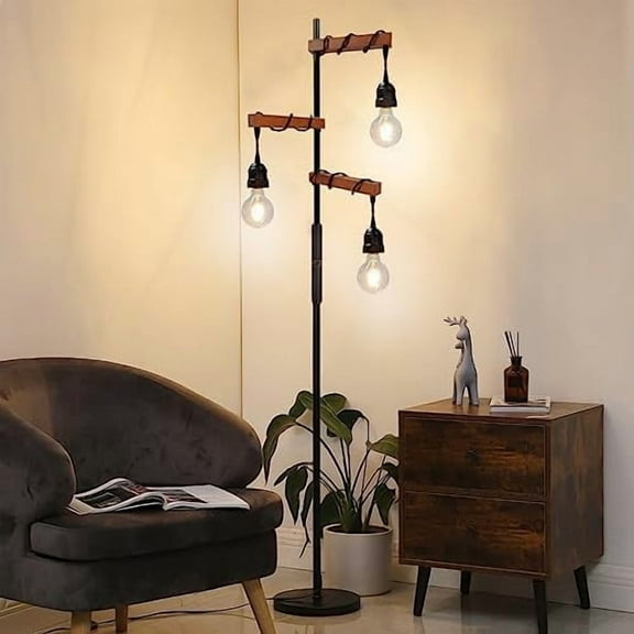 Dimmable Industrial Floor Lamp,Modern Farmhouse Tree Standing Lamps for Living Room Bedroom Office Rustic Home Decor$$Tools & Hardware Other