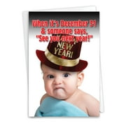 1 Funny New Year Card with Envelope - See You Next Year C3376NYG