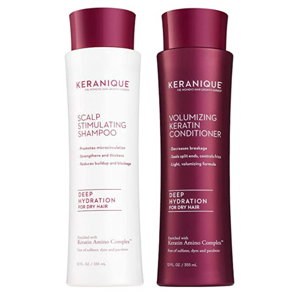 Keranique Scalp Stimulating Shampoo Volumizing Keratin Conditioner