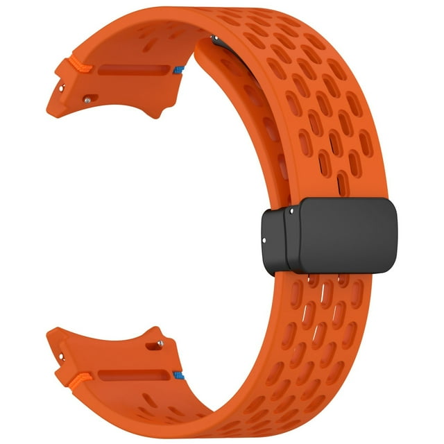 BotaniNest 22MM FE Silicone Sports Watch Band With Fold Over Clasp Breathable Hole Design