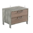 thumbnail image 5 of Benjara Noe Billy 26" NightStand-2 Drawers-Gray Faux Concrete-Oak Laminate, 5 of 6