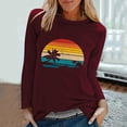 thumbnail image 2 of CEHVOM Mode T-Shirts Décontractés pour Femmes de Printemps Imprimés à Manches Longues à Col Rond Liquidation, 2 of 5
