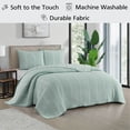 thumbnail image 2 of Mainstays Essentials Full/Queen Stripe Quilt, Green Coverlet, Lightweight & Reversible Bedding, 2 of 9