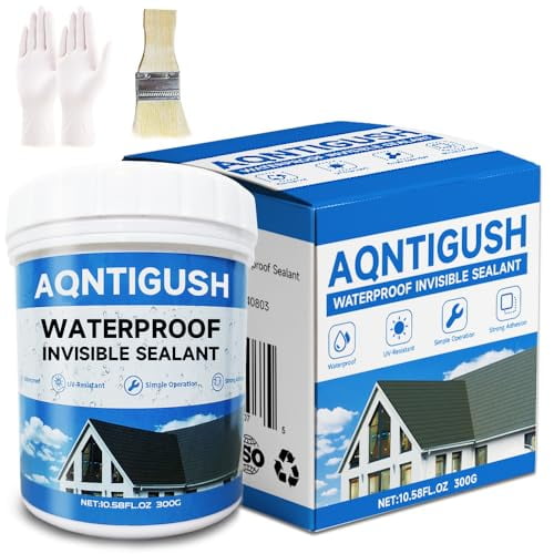 10.5OZ(300g) Transparent Waterproof Sealant Coating Invisible Waterproof Agent, Waterproofing Adhesive for Roofs, Walls, Bathroom, Wood, Indoor & Outdoor Water Proof Clear Paint Sealer