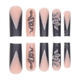 thumbnail image 4 of Press on Nails Medium Long Rhinestone Fake Nails Bling Glossy 3D False Nail Tips Artificial Nails Finger Manicure for Women and Girls-24pcs, 4 of 5