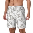 thumbnail image 2 of Uemuo Hand Drawn Rabbit Pattern Mens Swim Trunks Quick Dry Board Shorts with Mesh Lining, Stretch Beach Shorts Quick Dry No-Chafing Board Shorts-Large, 2 of 9
