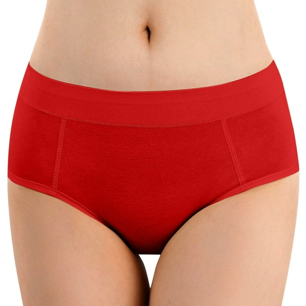 Gibobby Calzoncillos de encaje para mujer Ropa interior fisiológica de algodón para mujer, pantalones fisiológicos a de menstruales, ropa interior a de menstruales(Rojo,G)