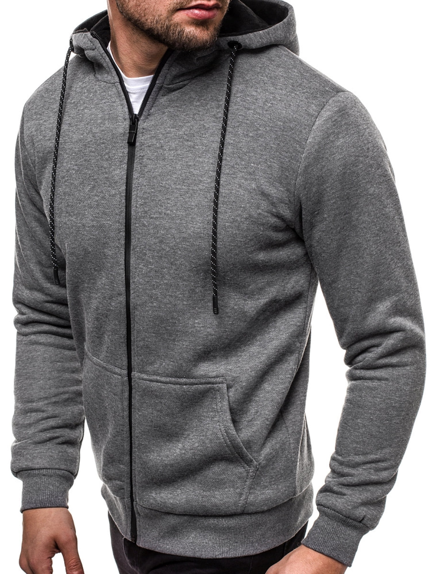 Hoody Tops Solid Sweatshirts Jacket Fashion Hoodie Fleeces Winter Sweater Men's