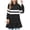 Black, variant on Womens Sweatshirts Trendy Stripes Patchwork Crewneck Pullover Long Sleeve Ruffle Hem Oversized Teen Girls Flowy Top