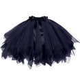 thumbnail image 2 of Women's Tutu Skirt Puffy Layered Tulle Elastic Waist Bow Tie Summer Dancing Party Skirts Festival Womens Holiday Party Fashion Skirt Skirt Skirt Birthday Cake Skirt Puffy Skirt Navy One Size, 2 of 3