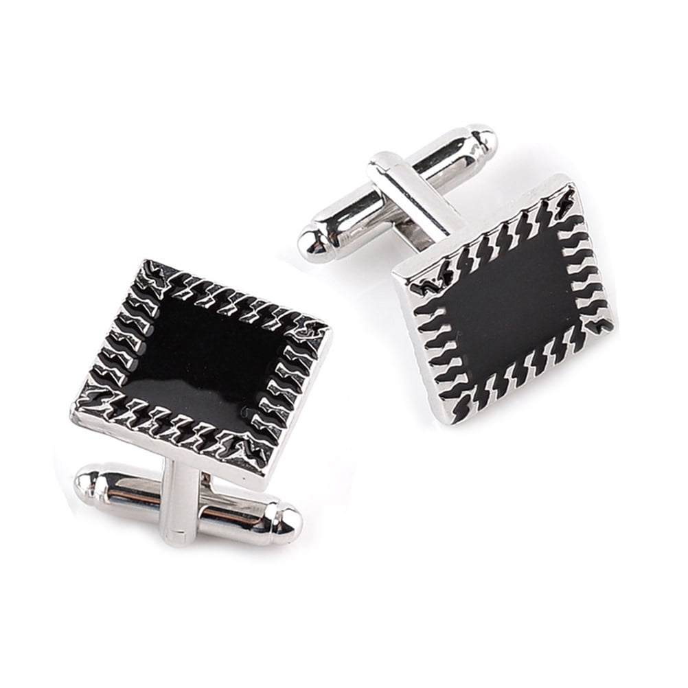 4X Mens Stainless Steel Business Shirt Silver Color Square Lattice Wedding  Cufflinks 
