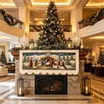 thumbnail image 6 of Christmas Fireplace Mantle Scarf,Quilted Fabric Nativity Scene Scalloped Edge for Home Fireplace Mantel Living Room 74.10 Inch, 6 of 6