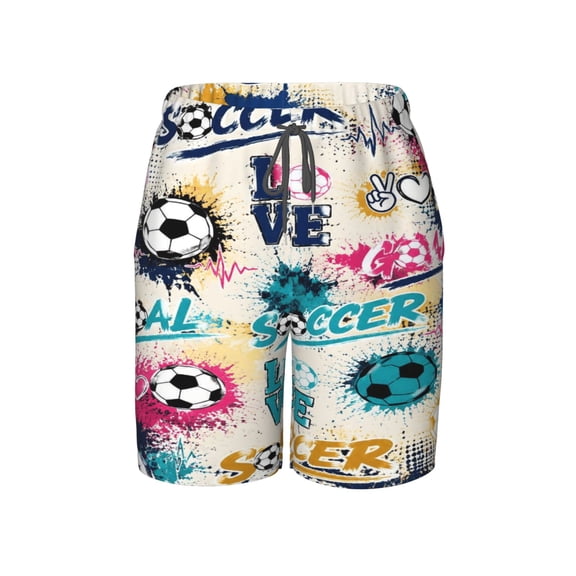 Sports Soccer Beach Pants Lightweight Teen Shorts with Mesh Lining and Drawstring