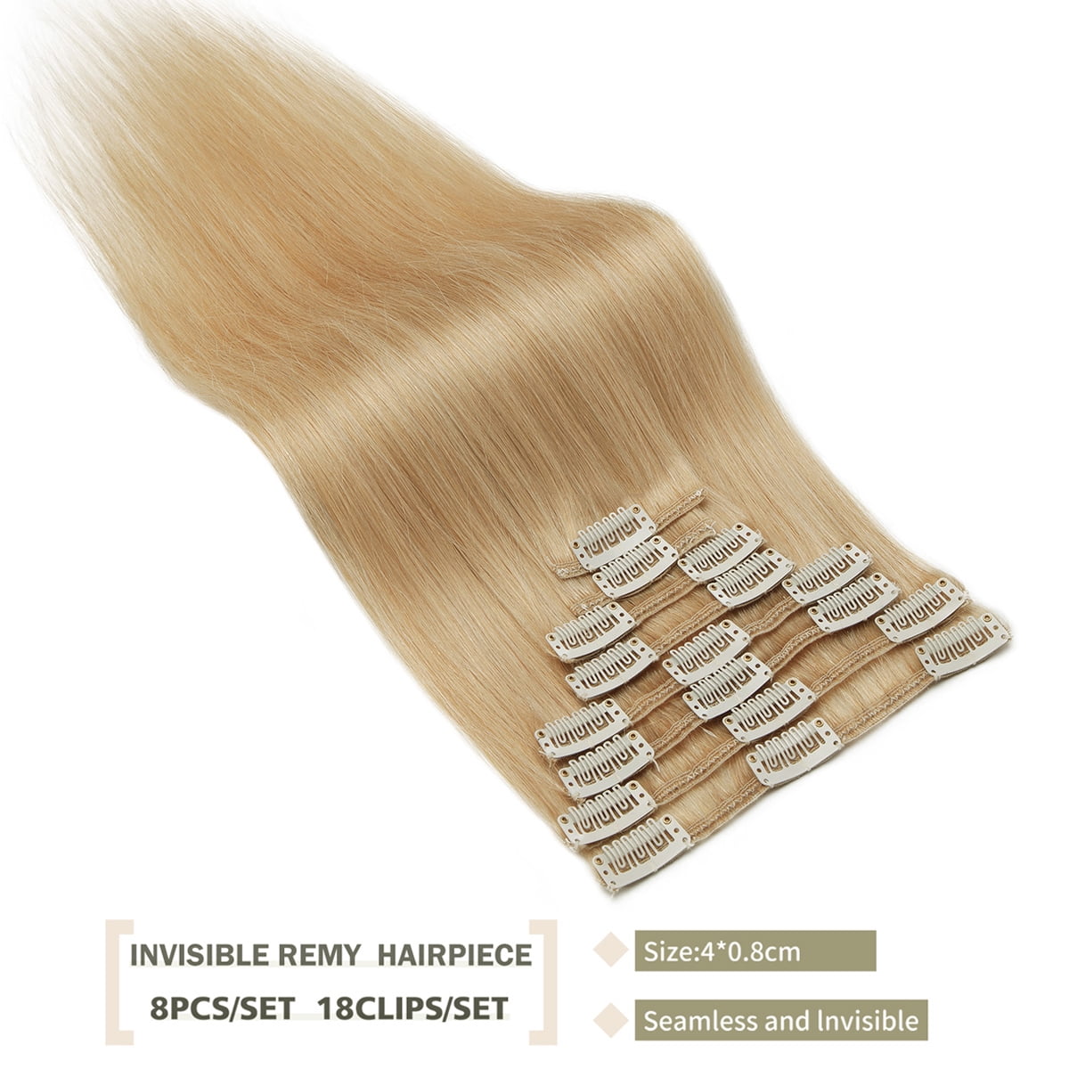 SEGO Clip in Hair Extensions 100% Real Remy Human Hair Full Head Straight Balayage Hair 8-24 inch