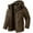 Brown, variant on Mens Fleece Lined Cargo Jacket Bigs and Talls Stand Collar Sherpa Thick Jackets Full Zip Thermal Trucker Retro Winter Warm Coats