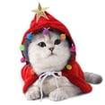 thumbnail image 1 of Cape Pet Costume Christmas Pompones Capa para Gatos Cachorro yeacher L, 1 of 6