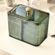 thumbnail image 3 of Caja de almacenamiento de cosméticos de 2 ranuras con tapa dispensador de soporte Qtip organizador de almohadillas de algodón, 3 of 5