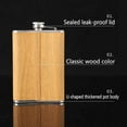 thumbnail image 6 of 9 Oz Wooden Hip Flask Set with 1 Funnel and 4 Cups Whiskey Wine Stainless Steel Flagon Bottle Travel for Gifts, 6 of 6