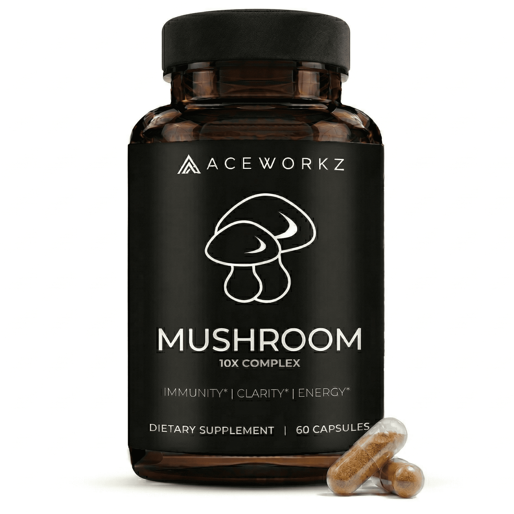 Mushroom Complex Supplement – 14,500mg Organic Ten Mushroom Blend with Lion’s Mane, Reishi & Cordyceps – Memory, Focus & Immune Support – Enhanced Absorption with BioPerine® (90 Capsules)