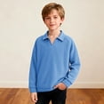 thumbnail image 2 of Camisas de Manga Larga para Niños Tamaño 12-14 Juventud Color Sólido Top de Cuello de Solapa para Chico, Camisa de Botón de Manga Larga Casual para Uso Diario, 2 of 6
