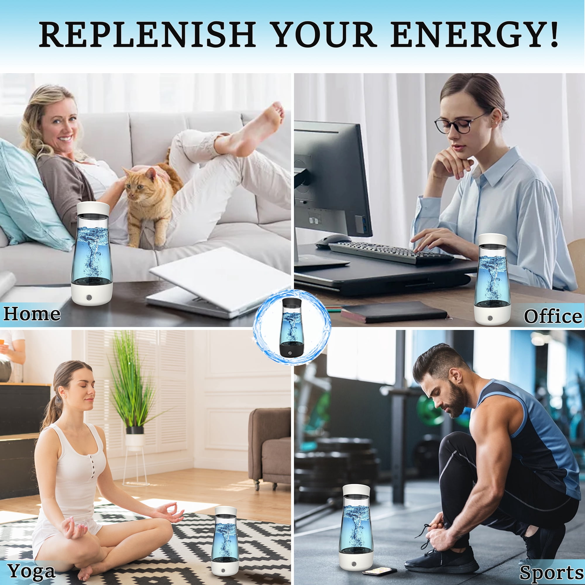 Hydrogen Water Bottle,2025 Upgrade Hydrogen Water Machine-SPE PEM Technology,3-Minute H₂ Production,Remove Ozone/Nitrogen,Portable Portable Water Ionizer for Travel,Home,Office Unisex Black(320ML)