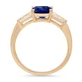 thumbnail image 3 of 1.62 ct Square Emerald Cut Simulated Tanzanite 3 Stone 14K Yellow Gold Womens Engagement Ring, 3 of 4