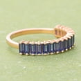 thumbnail image 4 of Baguette Cut Sapphire Wedding band, Rose Gold Wedding Band, Sapphire Half Eternity Stacking Band, Promise Ring, Anniversary Ring for Women, 4 of 5