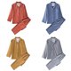 thumbnail image 2 of Pijamas de franela para el hogar de buena calidad, de algodón de color sólido, para parejas, gruesos, de otoño e invierno, sencillos y lisos, 2 of 6