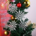 thumbnail image 2 of 12pcs Large Snowflakes Ornaments 4” Big Plastic Glitter Snowflake for Winter Indoor Outdoor Christmas Tree Window Room Decorations Craft Snowflakes, 2 of 5
