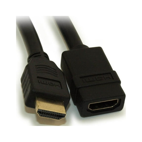 6inch HIGH-SPEED HDMI w/Ethernet 28 AWG EXTENSION (M/F) Cable,Gold Plated
