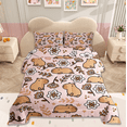 thumbnail image 2 of Manfei Cartoon Capybara Bedding Comforter Set For Home,Brown Cute Animals Twin Comforter Sets For Kids Boys Girls,Florals Branches Pattern Bedding Set,Super Cozy Room Decor Reversible,2-Piece, 2 of 8