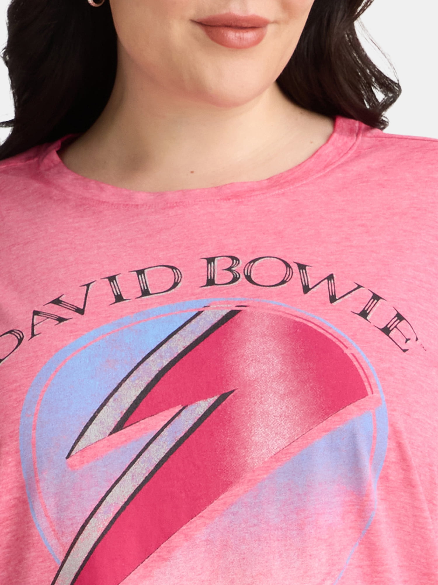 Terra & Sky Women's Plus Size David Bowie Bolt Graphic Tee, Sizes 0X-5X
