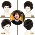 thumbnail image 2 of Phocas Mens Wig Short Curly Wig，Synthetic Black Wig for Daily Use, 2 of 10