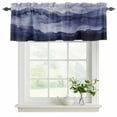 thumbnail image 2 of Navy Blue Ombre Mountain Valances for Windows, Decorative Rod Pocket Window Valance Curtains, Nature Abstract Art Marble Short Curtain Drapes for Kitchen/Bathroom/Living Room, 2 Panels, 54" W x 18" L, 2 of 8
