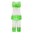 thumbnail image 5 of Cavosen Pajamas for Women Two Piece Pleated Soft Nightwear Set Sleeveless Round Neck Pullover Tank Tops Capri Sleepwear Tie Dye Loungewear with Pocket Casual Pjs Outfits Green L, 5 of 5
