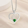 thumbnail image 2 of LONAGO 925 Sterling Silver Mom Birthstone Necklace for Women Heart Birthstone Necklace I Love You Mom Gifts Mother's Day Gifts Jewelry for Grandmother Wife,18"+2" Inches, 2 of 10