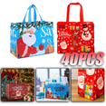 thumbnail image 2 of Bolsas de regalo de Navidad, bolsa de mano con forma de copo de nieve de Papá Noel y alce, bolsas de regalo para niños, bolsa impermeable no tejida gruesa, decoración navideña, 2 of 5