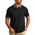 thumbnail image 5 of Rrxhxhs Golf Shirts for Men Geometric Trim Collared Quarter Zip Short Sleeve Breathable Casual Tops,L, 5 of 6