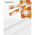 thumbnail image 7 of Tie Up Valance Curtain for Kitchen, Watercolor Vintage Orange Buffalo Plaid Rod Pocket Short Curtains Adjustable Tie-Up Shade Valances, Abstract Geometric Window Treatment for Bathroom Living Room Bedroom, 7 of 7
